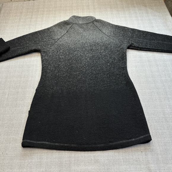 Ombré Wool Blend Zip Jacket Black‎ Gray Large Outdoor Cozy Layer Akini - Picture 4 of 8